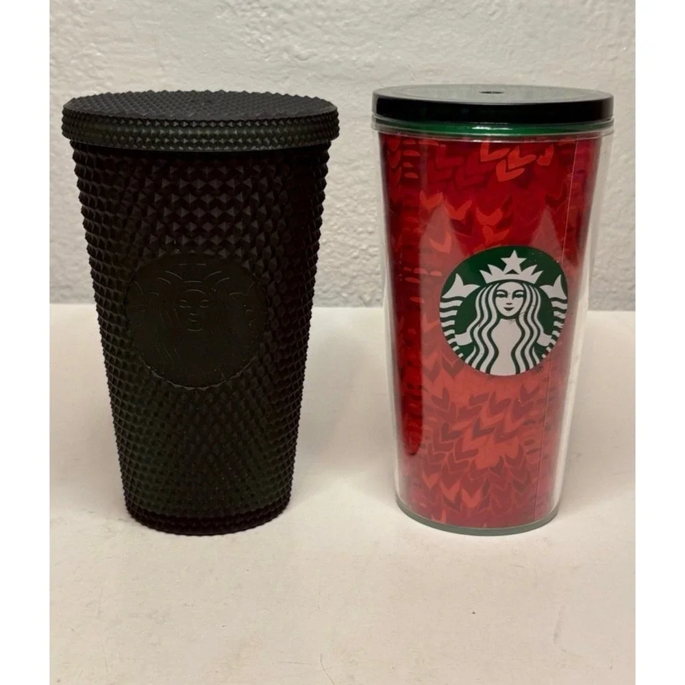 Starbucks Drinkware Lot of 4 - Matte Black Studded Tumbler, Holiday Cups, Mugs A